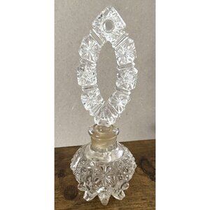 Vintage Crystal Perfume Bottle With Ornate Stopper